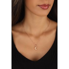 Lia Berto Bombeli C Harf 925 Ayar Gümüş Kolye