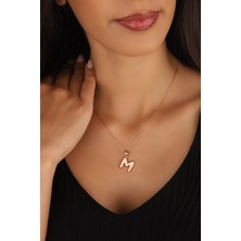 Lia Berto Bombeli M Harf 925 Ayar Gümüş Kolye