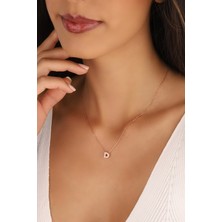 Lia Berto 3 Boyutlu D Harfi 925 Ayar Gümüş Kolye
