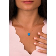 Lia Berto Opal Taşlı Fatma Ana Eli 925 Ayar Gümüş Kolye