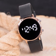 Saattino Unisex Rose Renk Dijital LED Ekran Silikon Kordonlu Kol Saati ST-304006