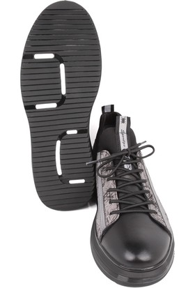 Marcomen Sneaker Siyah Deri Ayakkabı