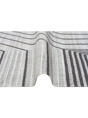 Halı Vagonu Asos As 05 Grey Jüt Hasır Görünümlü Hav Toz Vermez Çift Taraflı Yıkanabilir Kilim