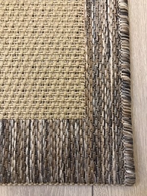 Halı Vagonu Hv-Ssl-9709 Jüt Sisal Bej Kahve Makine Halısı