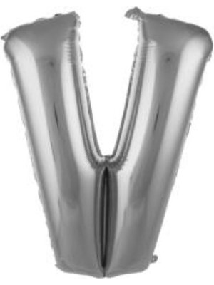 Eğlence Marketi 34 Inç Folyo Harf Balon 76 cm  Gümüş V