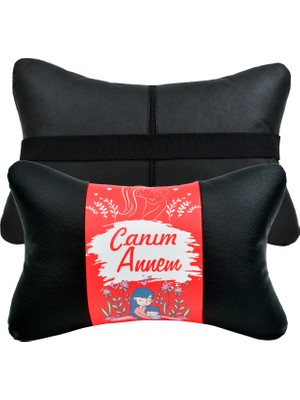 Ayaz Grup 2'li Lüx Ortopedik Oto Boyun Yastığı (Dijital Deri Baskı)