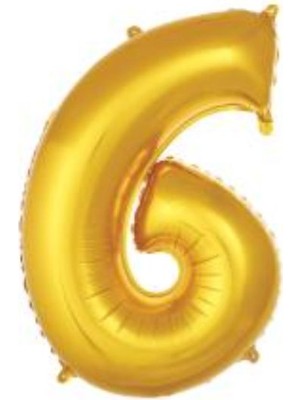 Eğlence Marketi 34 Inç Folyo Rakam Balon 76 cm Altın 6