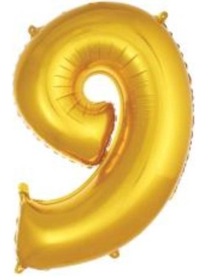 Eğlence Marketi 34 Inç Folyo Rakam Balon 76 cm Altın 9