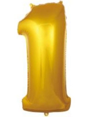 Eğlence Marketi 34 Inç Folyo Rakam Balon 76 cm Altın 1