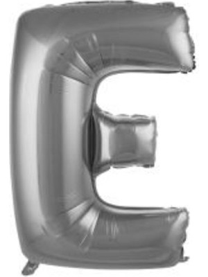 Eğlence Marketi 34 Inç Folyo Harf Balon 76 cm  Gümüş E