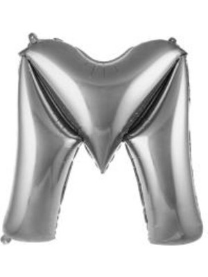 Eğlence Marketi 34 Inç Folyo Harf Balon 76 cm  Gümüş M