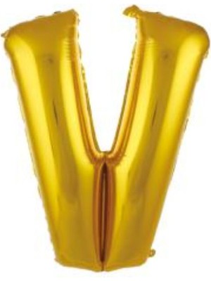 Eğlence Marketi 34 Inç Folyo Harf Balon 76 cm Altın V