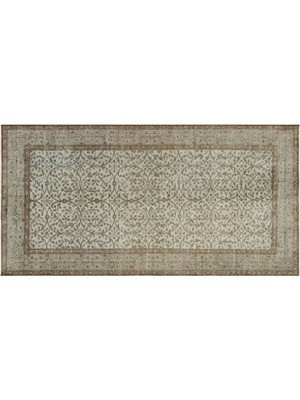 Sempati Halı Klasik Modern Vintage Eskitme El Dokuma Halı 111 x 224 cm F1301