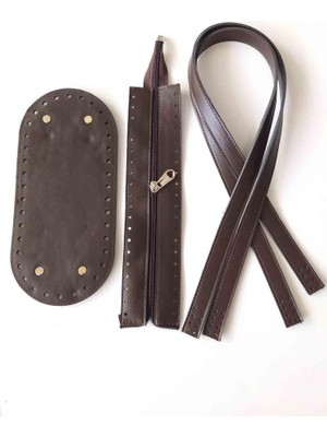 Angel Çanta Aksesuar Sap Taban Fermuar Seti Koyu Kahve