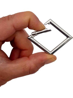 Angel Çanta Aksesuar Kare Yaylı Halka 3.5 x 5.5 cm Gümüş Renk