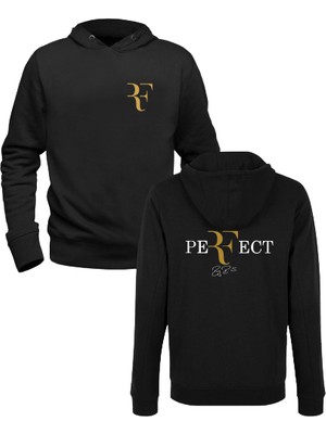 Alfa Tshirt Roger Federer Baskılı Hammer Siyah Ön Arka Baskılı Çocuk Sweatshirt