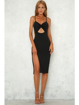 The Stylist's Boutique By Nes Boutique İp Askılı Siyah Elbise