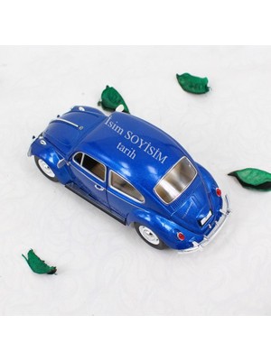Herkesetoptantic Kişiye Özel Büyük Boy Uzun Model Metal Vosvos Çek Bırak Oyuncak Araba (Mavi)