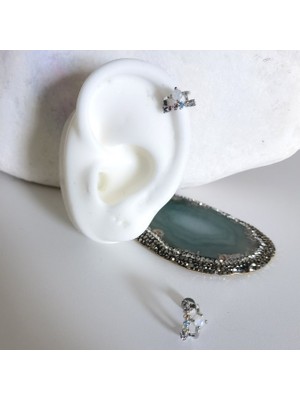 Bylin Cerrahi Çelik Çift Halka Detaylı Piercing - Bar Uzunluğu 6 mm - 1 Adet