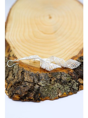 Midyat Nurtaş Gümüş Sarmal Model Saf Telkari Gümüş Küpe 201020229