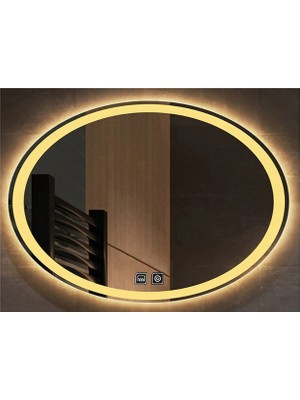 Global Led Mirror 40X60 cm Dokunmatik Tuşlu Buğu Yapmayan Ledli Elips Banyo Aynası