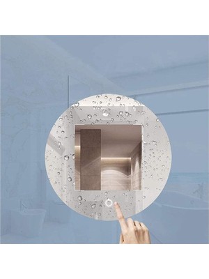 Global Led Mirror 45 cm Dokunmatik Tuşlu Buğu Yapmayan Ledli Yuvarlak Banyo Aynası