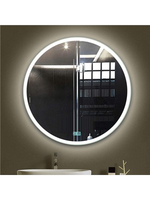 Global Led Mirror 85 cm Dokunmatik Tuşlu Buğu Çözücü Ledli Yuvarlak Banyo Aynası