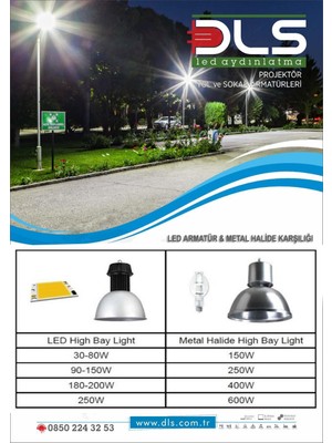 DLS 300W Dls LED Projektör Park Bahçe Çevre Site Bina Tabela Dış Mekan LED Lamba Dls  Ledli Projektör