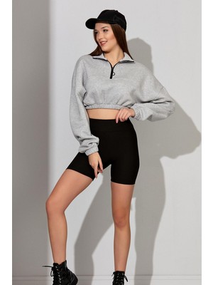 Alexander Gardi Alexandergardı Fermuarlı Crop Sweatshirt (B22-11000)
