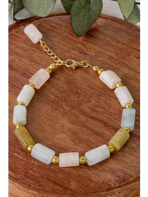 Dünya Doğal Taş Morganit Taşı Doğal Taş Bileklik