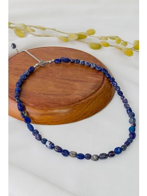 Dünya Doğal Taş Lapis Taşı Doğal Taş Kadın Kolyesi