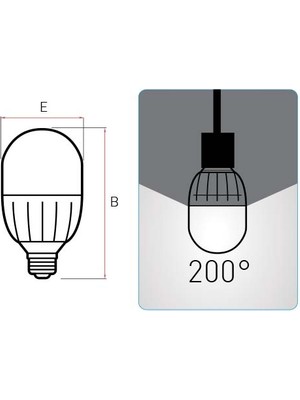 Panasonic E27 LED Torch Lamba 45W 5370LM 6500K Beyaz LDTCH45DG1R7