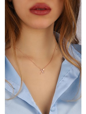 Lia Berto Zirkon Taşlı Yay Burcu 925 Ayar Gümüş Kolye