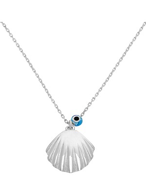 Lia Berto Nazarlı Istiridye Kabuğu 925 Ayar Gümüş Kolye