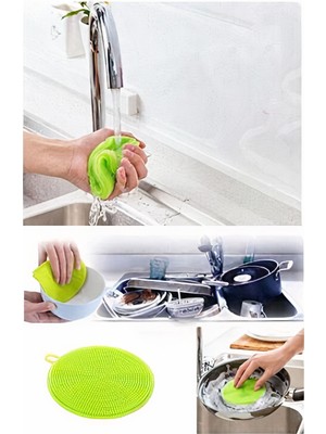 Omac Silikon Bulaşık Yıkama Fırçası Tükenmeyen