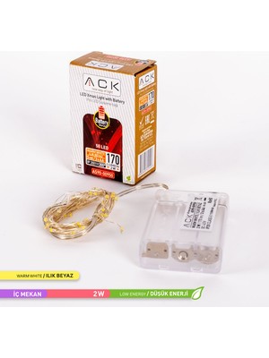 Ack  50 Ledli LED Süsleme Işığı 3000K Gün Işığı 170LM 2W 5 Metre