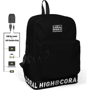 Coral High Nakış Logolu Siyah Sırt Çantası 24101
