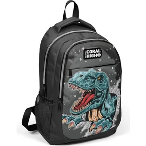 Coral High Kids Gri Dinazorlu Üç Bölmeli Sırt Çantası 14386