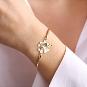 Sembol Gold 14 Ayar Balık Sırtı Altın Yonca Bileklik