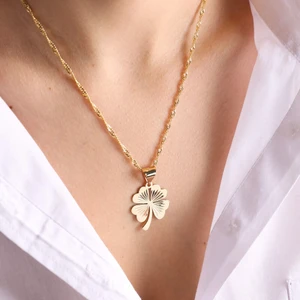 Sembol Gold 14 Ayar Altın Yonca Kolye 2.3 cm