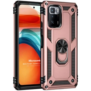 Xiaomi Poco X3 Gt Kılıf Military Ring Holder Rose Gold