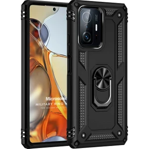 Xiaomi Mi 11T Kılıf Military Ring Holder Siyah