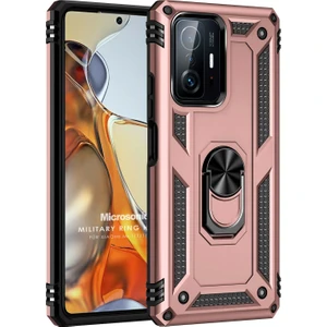 Xiaomi Mi 11T Kılıf Military Ring Holder Rose Gold