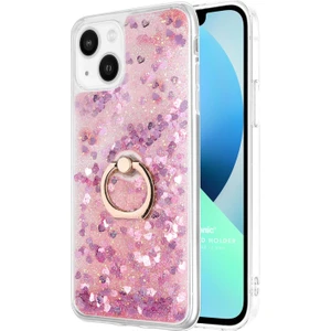 Apple iPhone 13 Mini Kılıf Glitter Liquid Holder Pembe