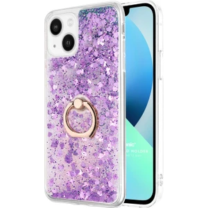 Apple iPhone 13 Mini Kılıf Glitter Liquid Holder Mor