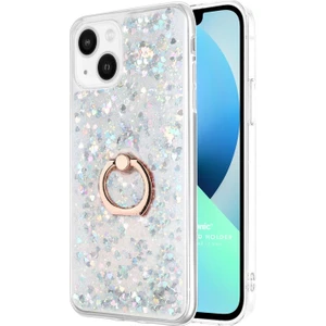 Apple iPhone 13 Mini Kılıf Glitter Liquid Holder Gümüş
