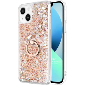 Apple iPhone 13 Mini Kılıf Glitter Liquid Holder Gold