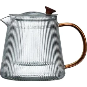 B Baosity 800ML Borosilikat Cam Demlik - Gri (Yurt Dışından)