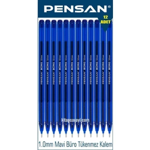 Büro 1.0 mm Mavi Tükenmez Kalem 12 Adet