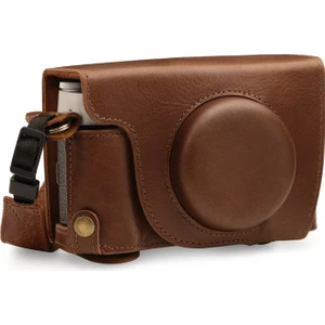 Fujifilm X100V Gerçek Deri Fotoğraf Makinesi Kılıfı Kahverengi